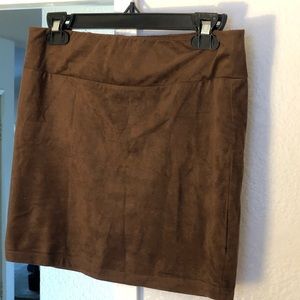 Faux Suede Mini Skirt - Medium